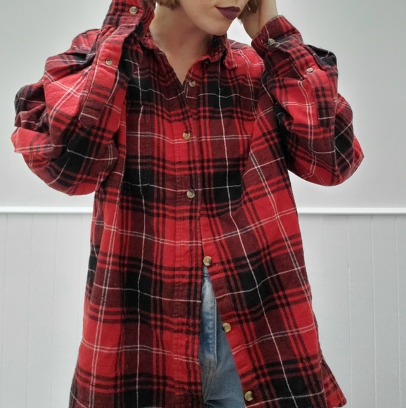 Classic Red and Black Flannel Long Sleeve - Picture 5 of 7